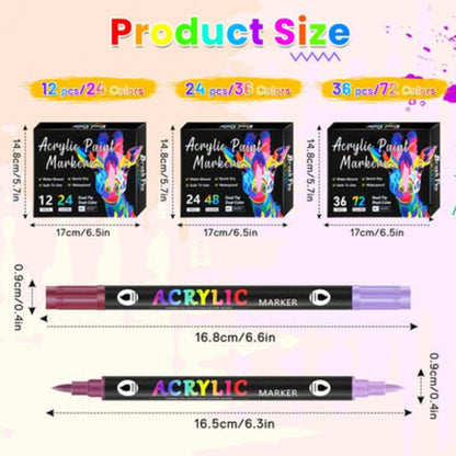Dual-Tip Acrylic Paint Markers Set