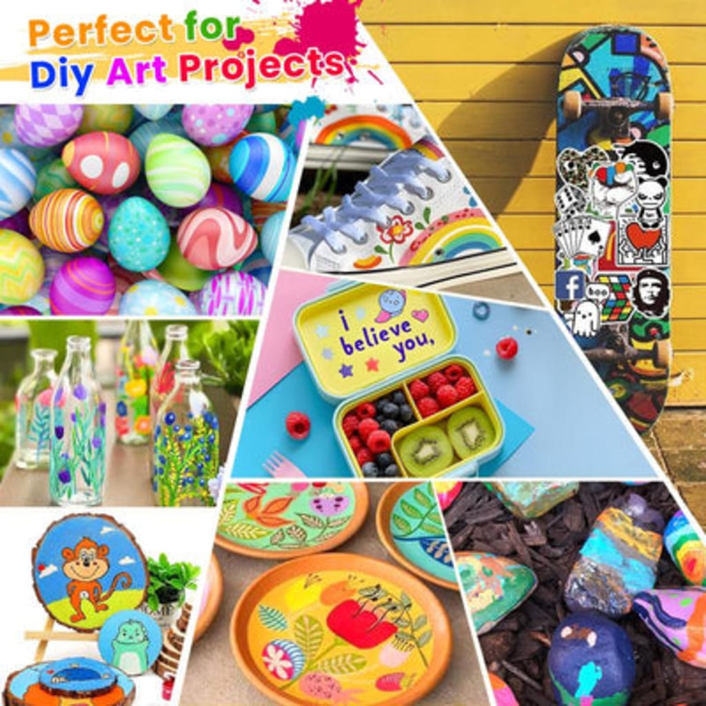 Dual-Tip Acrylic Paint Markers Set