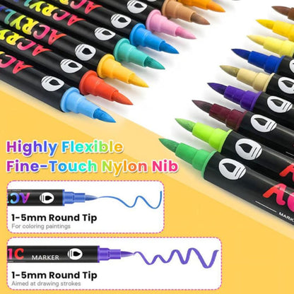 Dual-Tip Acrylic Paint Markers Set