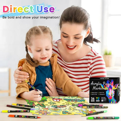 Dual-Tip Acrylic Paint Markers Set