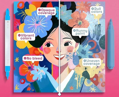 Dual-Tip Acrylic Paint Markers Set