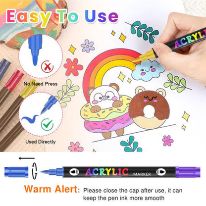 Dual-Tip Acrylic Paint Markers Set