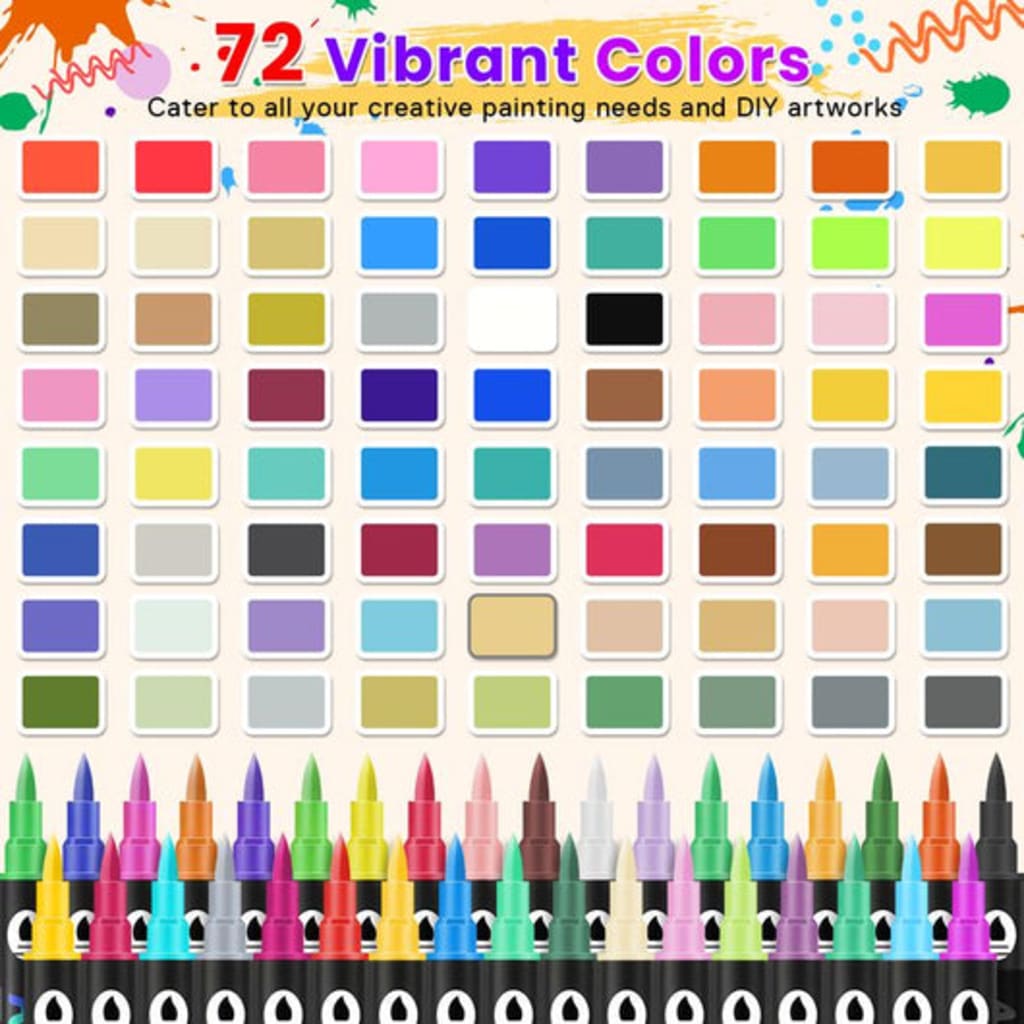 Dual-Tip Acrylic Paint Markers Set