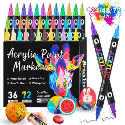 Dual-Tip Acrylic Paint Markers Set